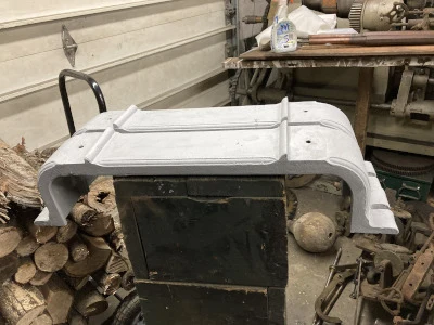 Work in progress on the Moffat Library tower clock, photographed in the Balzer workshop.